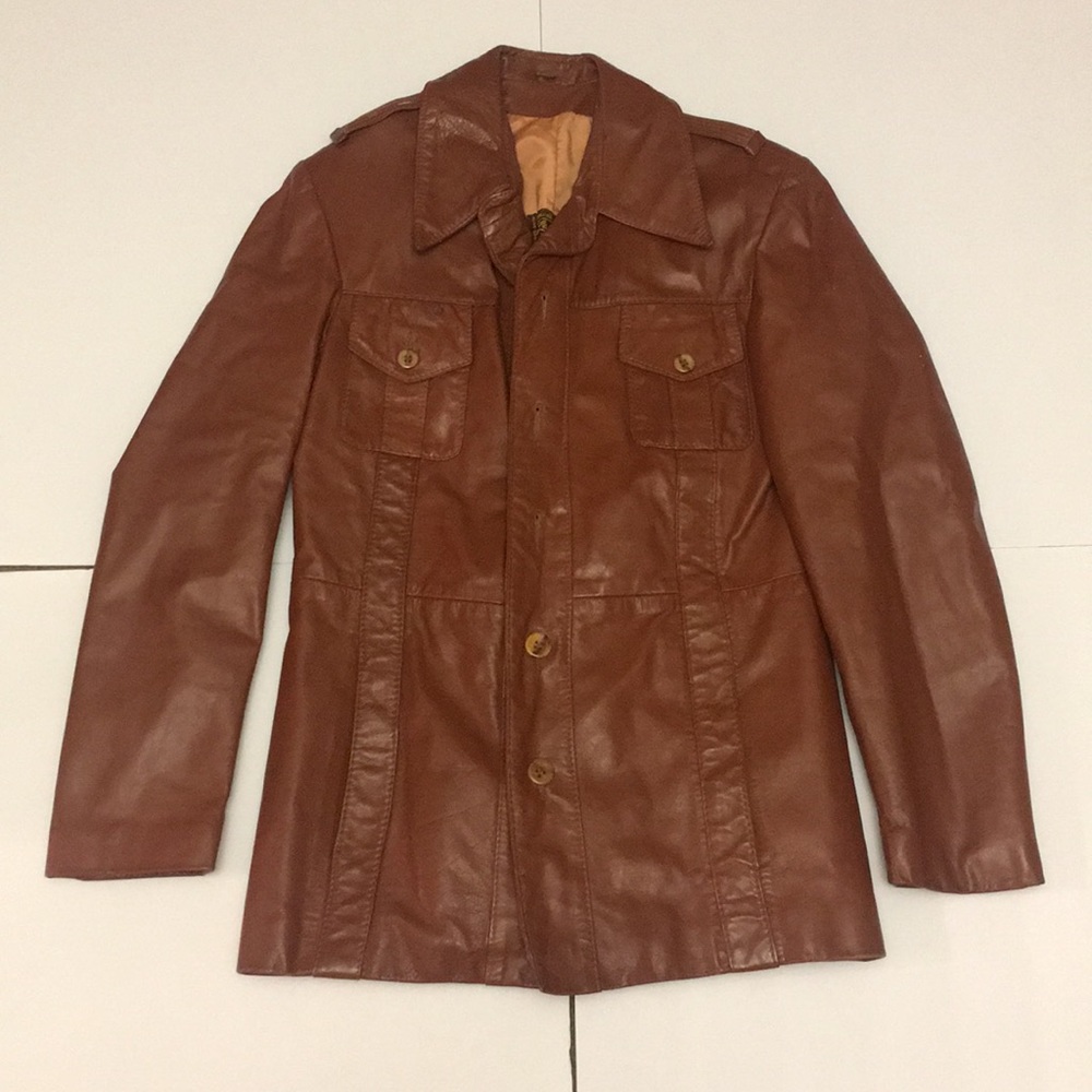 Vintage 70’s brown leather Learsi jacket